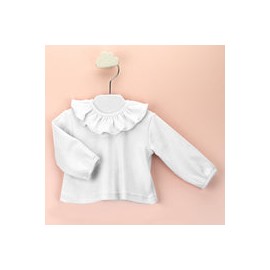 Camisa cuello volante blanco